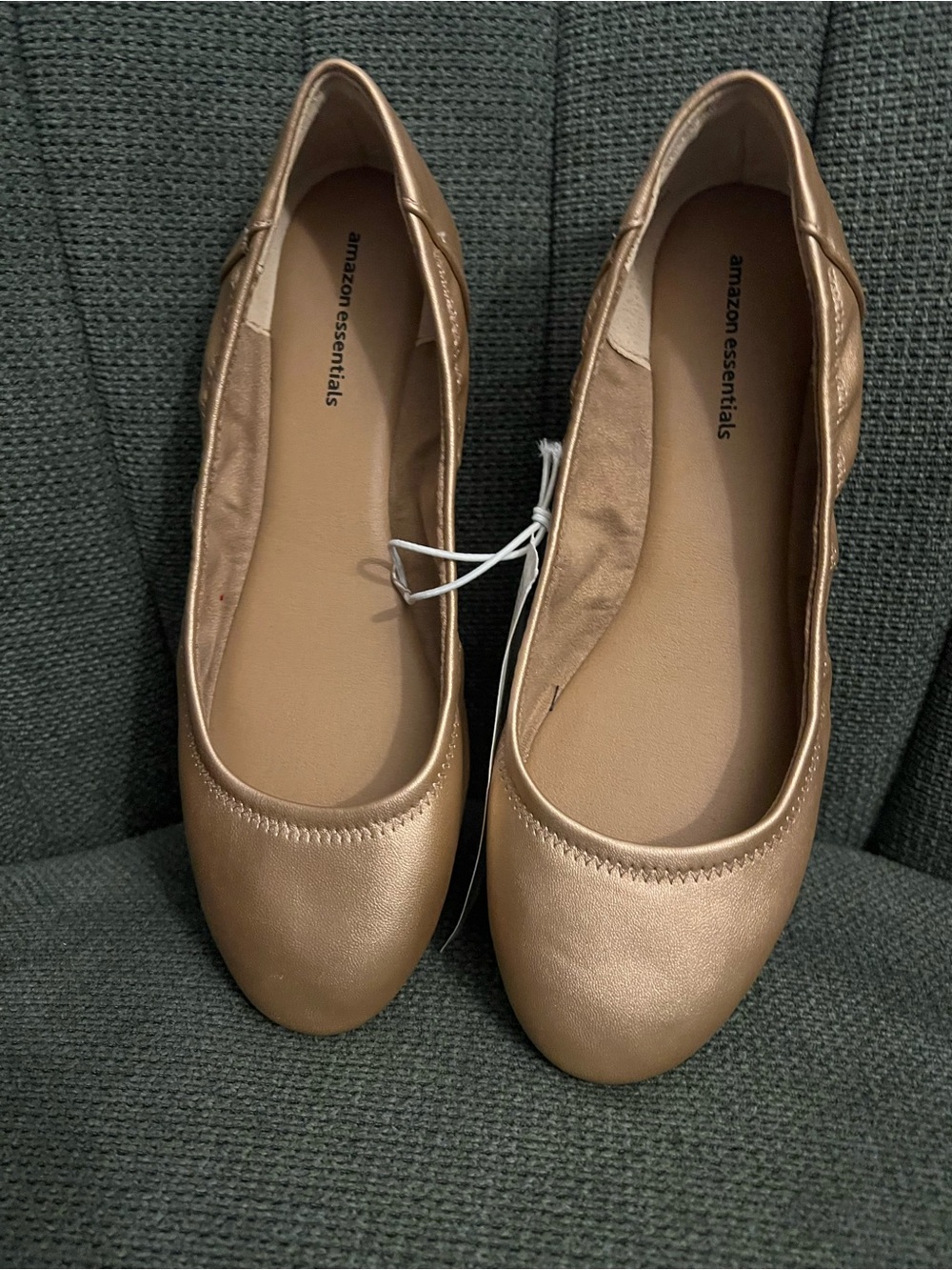 Amazon Essentials Metallic Ballet Flats in Rose Gold Tone